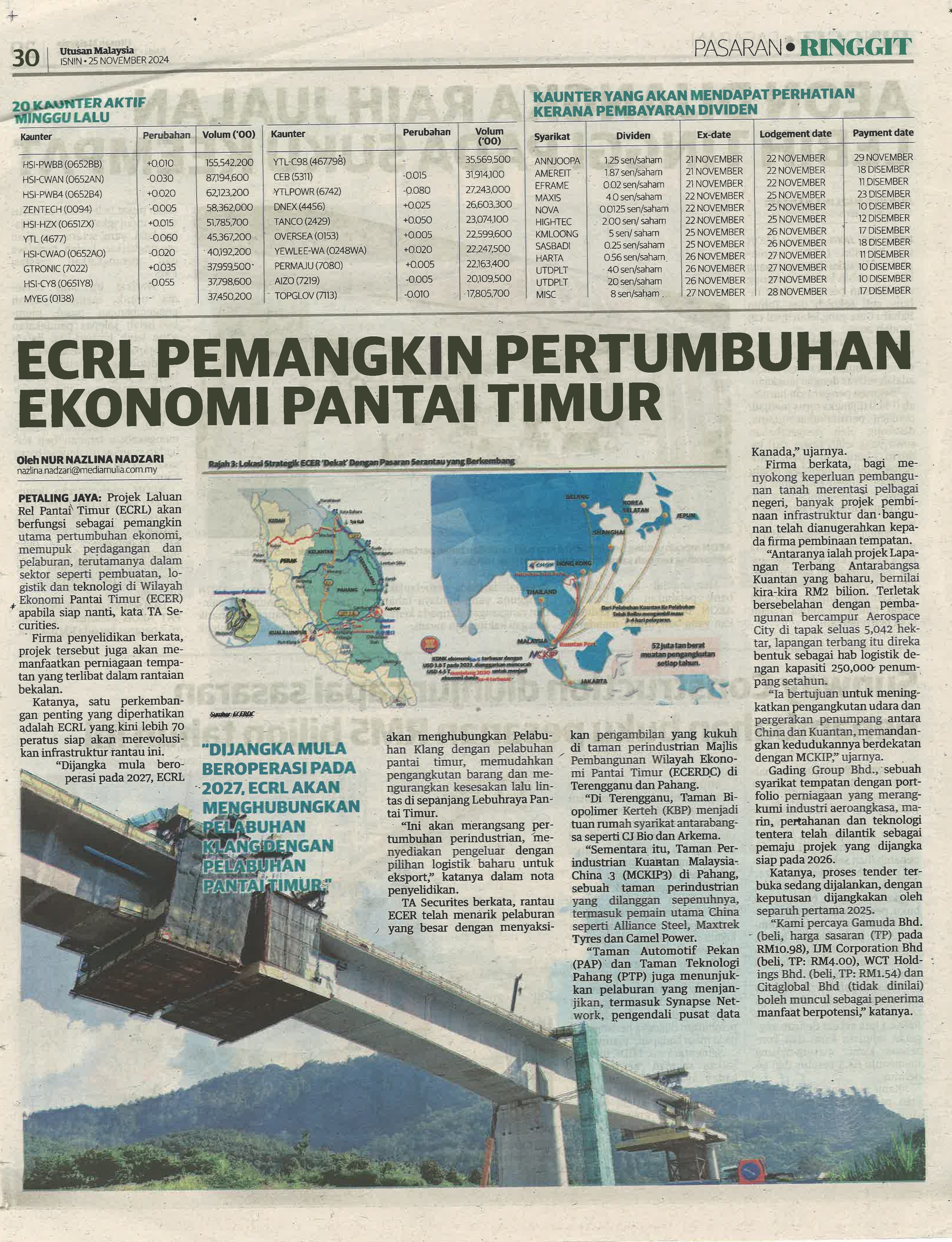 ECRL PEMANGKIN PERTUMBUHAN EKONOMI